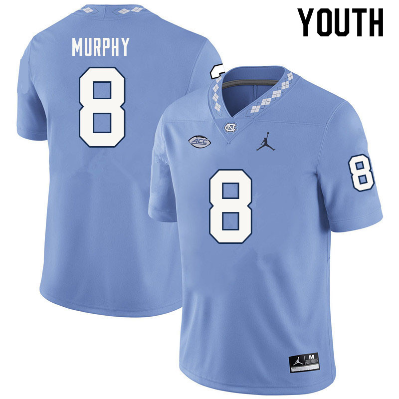 Youth #8 Myles Murphy North Carolina Tar Heels College Football Jerseys Sale-Carolina Blue